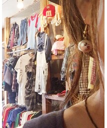 Handmade | コットンパールにミッキー ハンドメイドをプレゼントで頂いた❤️(ピアス（両耳用）)