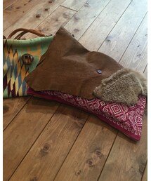 flowリメイク | バンダナ✖︎レザー✖︎ムートン リメイククラッチ(バッグ)