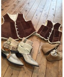 VINTAGE | flowセレクト usedムートンベスト レディースサイズとキッズサイズ💕リンクコーデ(ベスト)