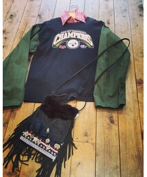 flowリメイク | flowリメイクtop リメイクフリンジポシェット(トップス)