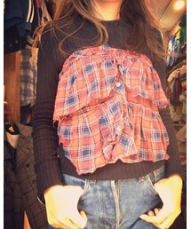 usedネルリメイク | usedネルシャツリメイク(チューブトップ)