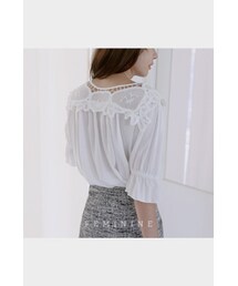 11AM | ロマンチックレースXギャザーブラウス(シャツ/ブラウス)