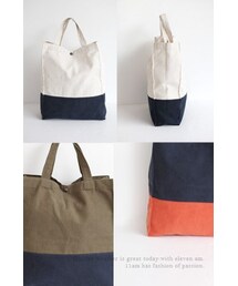 11AM | バイカラーキャンバーストートバッグ(トートバッグ)