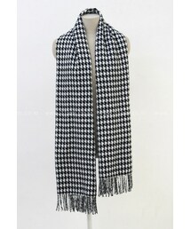 フリンジ付き千鳥格子柄マフラー(マフラー)