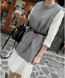 11AM | ベストXベルトXワンピース★3ピースセットアップ★(ワンピース)