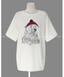 クマさんプリント起毛ラグランTee(Tシャツ/カットソー)