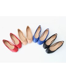 リボン装飾バレエシューズ(パンプス)