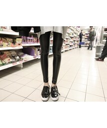 裏起毛レザー調レギンス(その他パンツ)