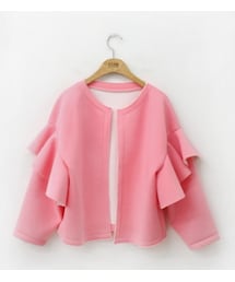 フリルポイントノーカラージャケット(ノーカラージャケット)