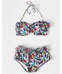 スヌーピーパタンホルターネックハイウエストビキニ(水着)