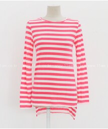 アンバランス丈ボーダー柄Tシャツ(Tシャツ/カットソー)