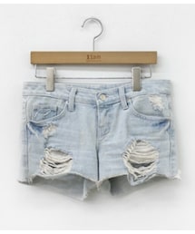 裾切りっぱなしデニムショートパンツ(デニムパンツ)