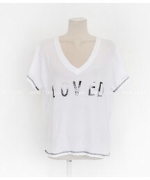 Vネックロゴ半袖Tシャツ(Tシャツ/カットソー)