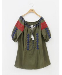 エスニック刺繍入りワンピース(ワンピース)