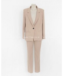 シンプルジャケット＆パンツSET(セットアップ)