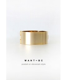 ゴールドカラーメタルプレートバングル(バングル/リストバンド)