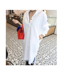 ロング丈シャツワンピース(ワンピース)