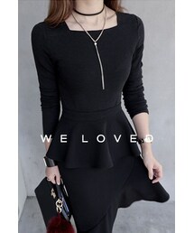 スクエアネックシンプルTシャツ(Tシャツ/カットソー)