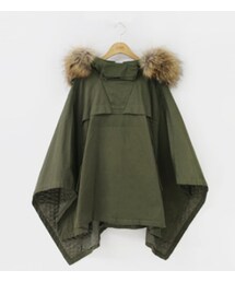 フード付きミリタリーケープ(ポンチョ)