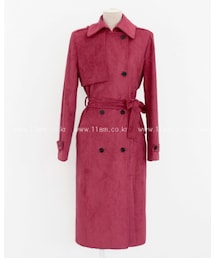 スエード調ロング丈トレンチコート(トレンチコート)
