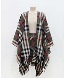 チェックパターンケープ＆フリルスカート(ポンチョ)