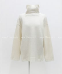 アンゴラ混ナチュラルタートルネックニットトップス(ニット/セーター)