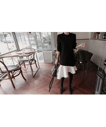 アンバランス裾フリル付ワンピース(ワンピース)