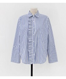 フリルポイントストライプブラウス(シャツ/ブラウス)