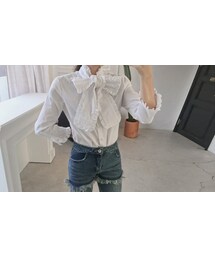 ネックリボンポイントラブリーブラウス(シャツ/ブラウス)