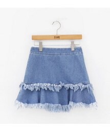 11AM | デニム2段フリンジスカート(スカート)