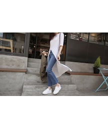 11AM | フロントスリット無地ロングTシャツ(Tシャツ/カットソー)