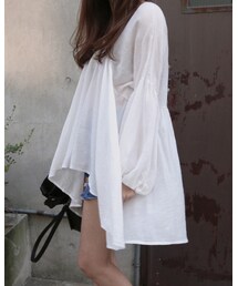 11AM | アンバランス丈シースルーポイントブラウス(シャツ/ブラウス)