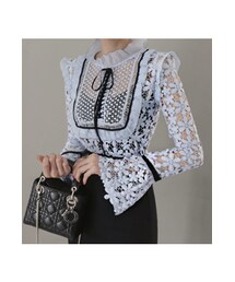 11AM | フラワーレースフェミニンシースルブラウス(シャツ/ブラウス)