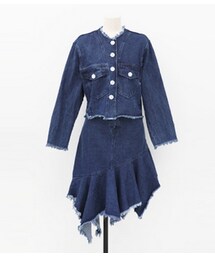 11AM | フリンジカットデニム×スカートセットアップ(セットアップ)