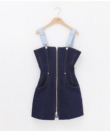 センターZIPデニムビスチェワンピース(ワンピース)