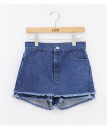 11AM | フリンジ切りっぱなしデニムショートパンツ(スカート)