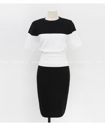 11AM | 配色ニット&スカートセットアップ(セットアップ)