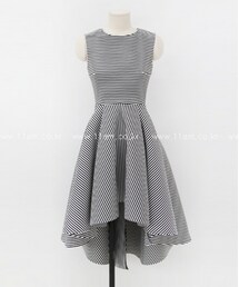 11AM | アンバランスフレアストライプワンピース(ワンピース)