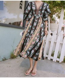 11AM | エスニックムードVネックロングワンピース(ワンピース)