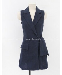 11AM | テーラードカラーリネンベスト(ベスト)