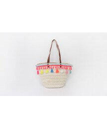 カラフルタッセル付かごバッグ(かごバッグ)