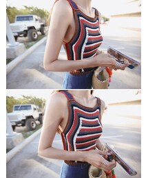 11AM | カラーボーダーニットベスト(ニット/セーター)