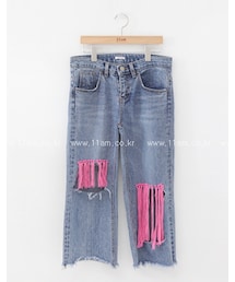 11AM | ピンクタッセルポイントデニム(デニムパンツ)