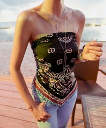 11AM | セクシーペイズリー柄ビーズ付きトップス(その他トップス)