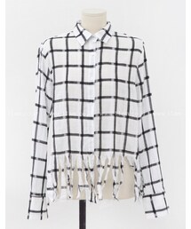 11AM | フリンジカットチェックシャツ(シャツ/ブラウス)