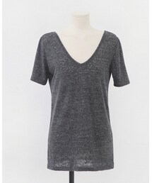 11AM | リネン混紡シンプルVネックTシャツ(Tシャツ/カットソー)