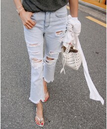 11AM | クラッシュカットデニムパンツ(デニムパンツ)