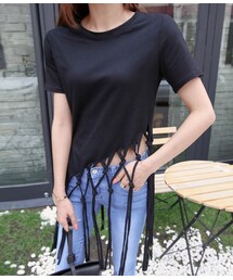 11AM | アンバランスストリングポイントTシャツ(Tシャツ/カットソー)