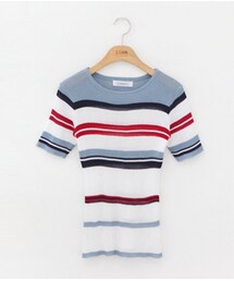 11AM | アンバランスボーダースリムニット(Tシャツ/カットソー)