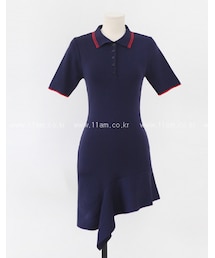 11AM | アンバランスカットポロシャツワンピース(ワンピース)